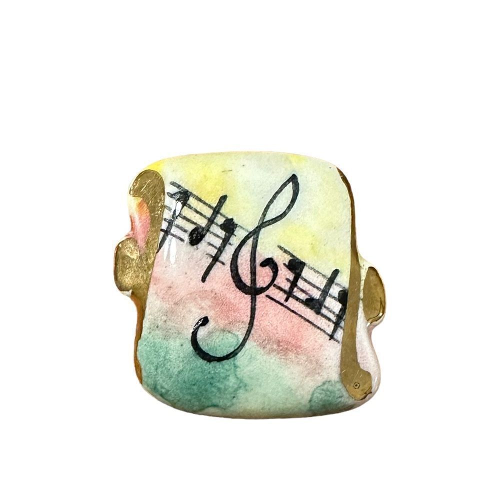 Vintage ceramic handmade musical pin - Picture 3 of 8